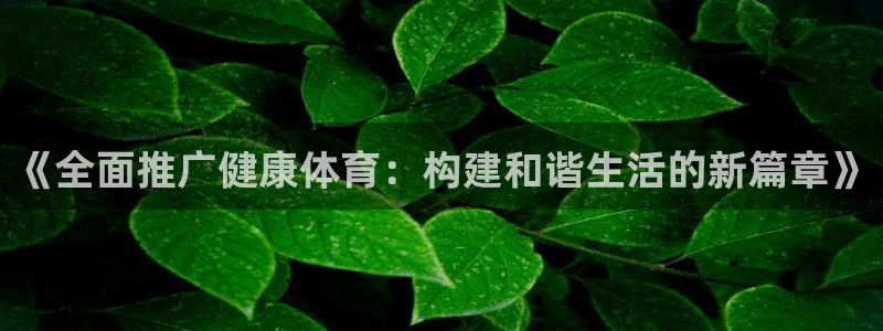 德国MK体育官方正版app集团：《全面推广健康体育：